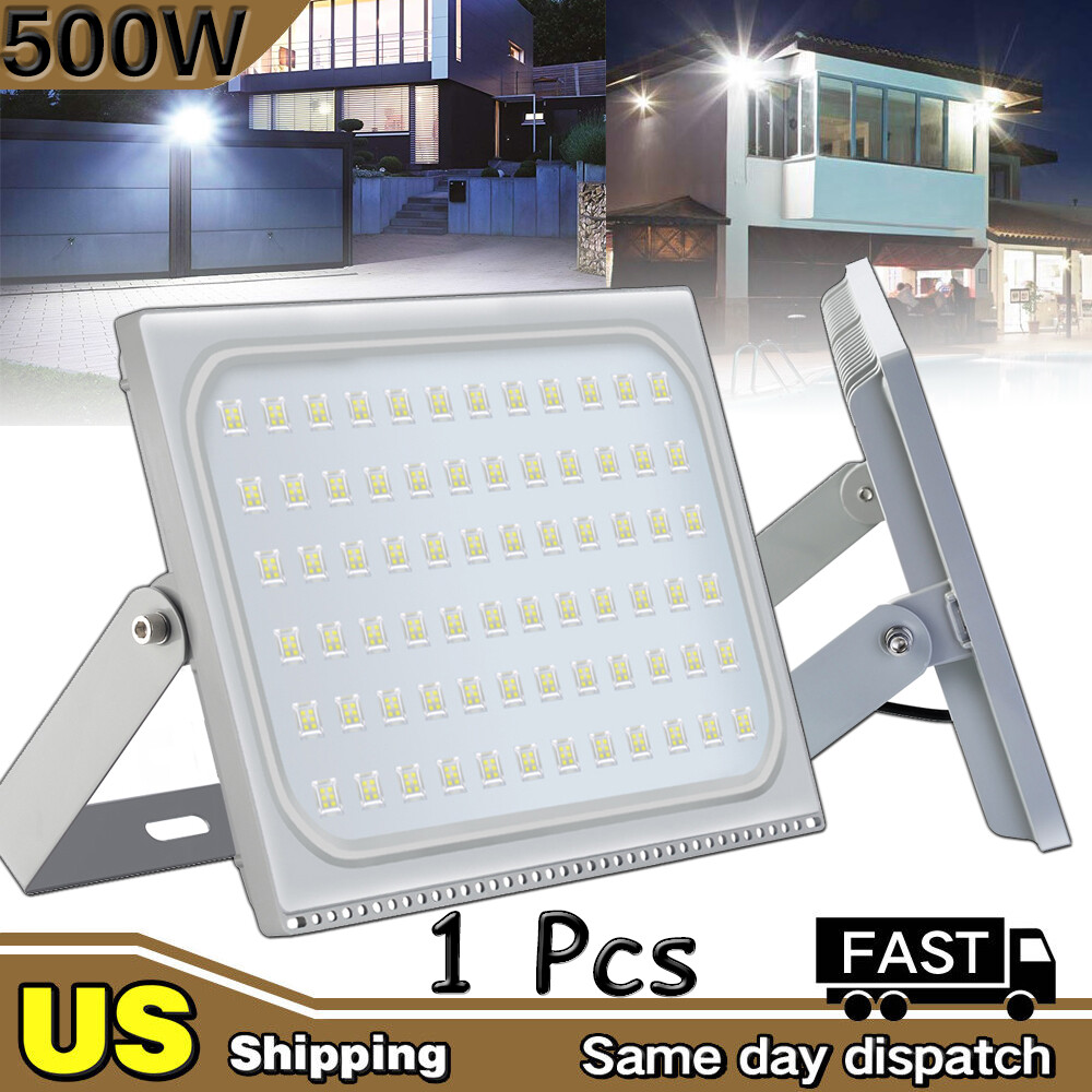 500W LED Flood light Cool White Arena Ouoor Garden Yard SpotLight IP65 AC 110V
