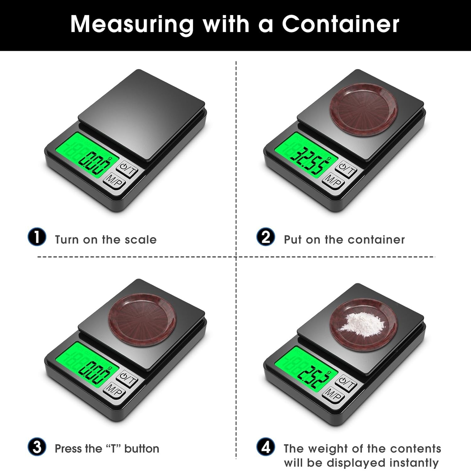 Pocket Scale 1000g 0.01g Precision Digital Gram Scale 7 Units Tare LCD Backlit