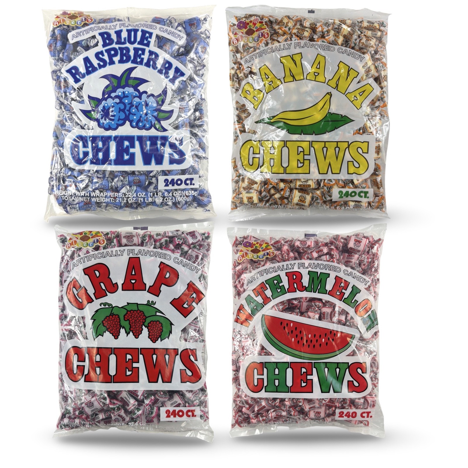 Albert’s Fruit Chews – Classic Chewy Candy 240 Ct Bag | Choose from 16 Flavors |