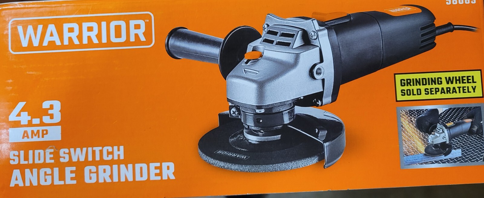 4-1/2 In Warrior Angle Grinder With Slide Switch 4.3 Amp 12000 RPM