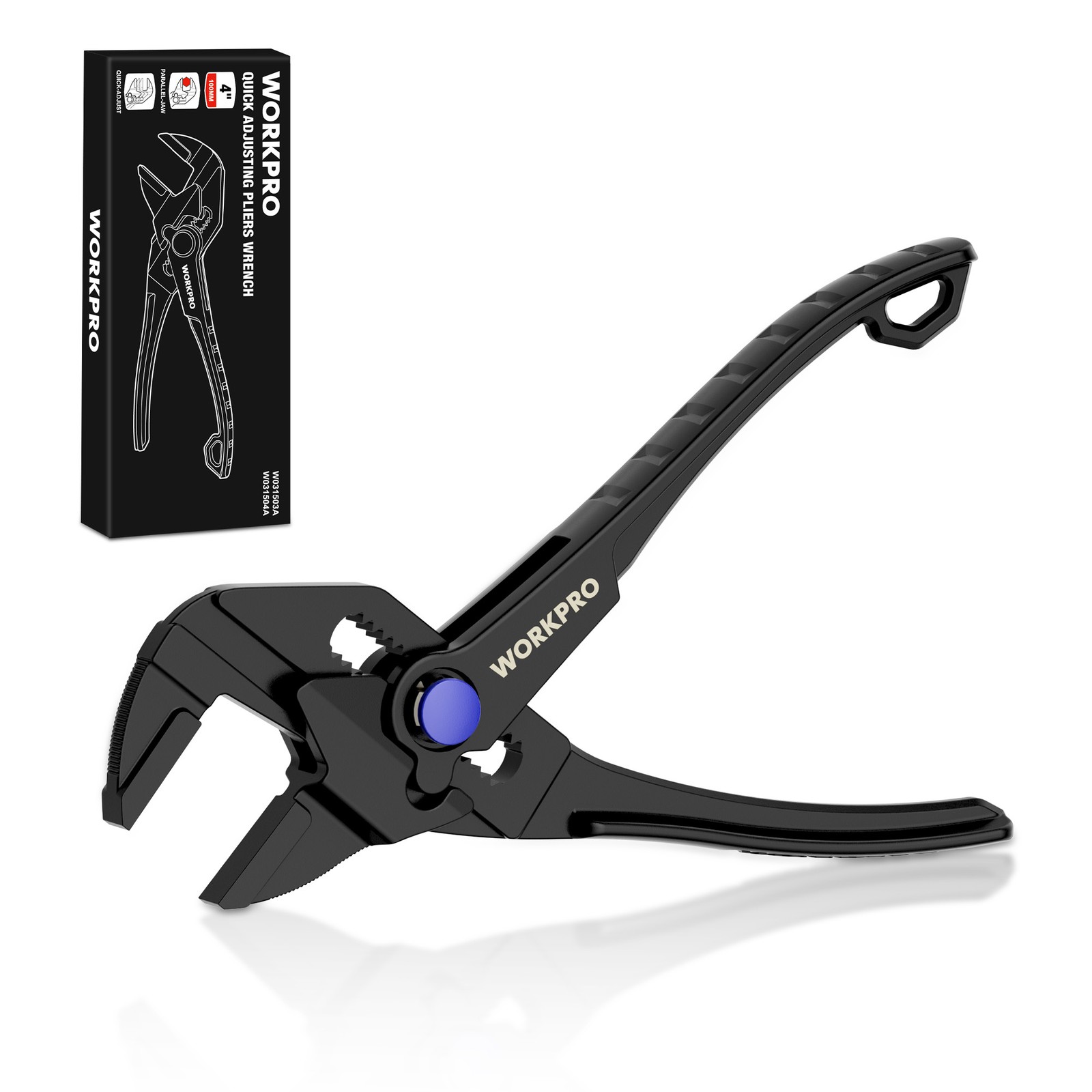 WORKPRO Mini Pliers Wrench 4Inch Smooth Jaw Pliers Alloy Steel Adjustable Wrench
