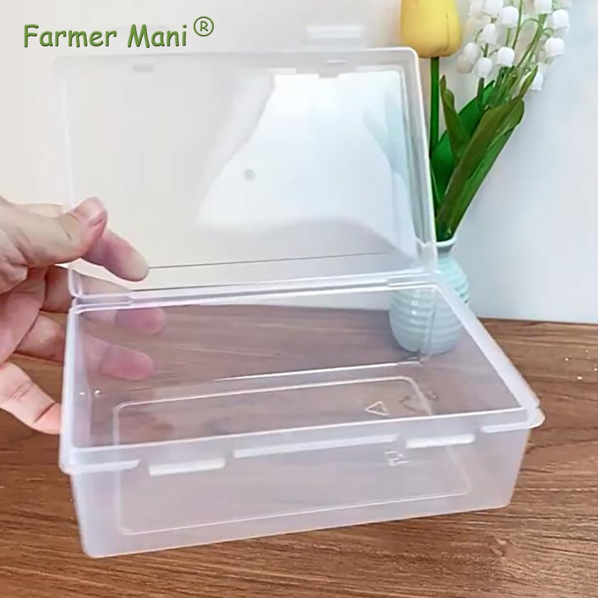 2 Pack Rectangle Small Storage Containers Box 6.5 X 4.17 X 2.28 Inch, Clear Plas