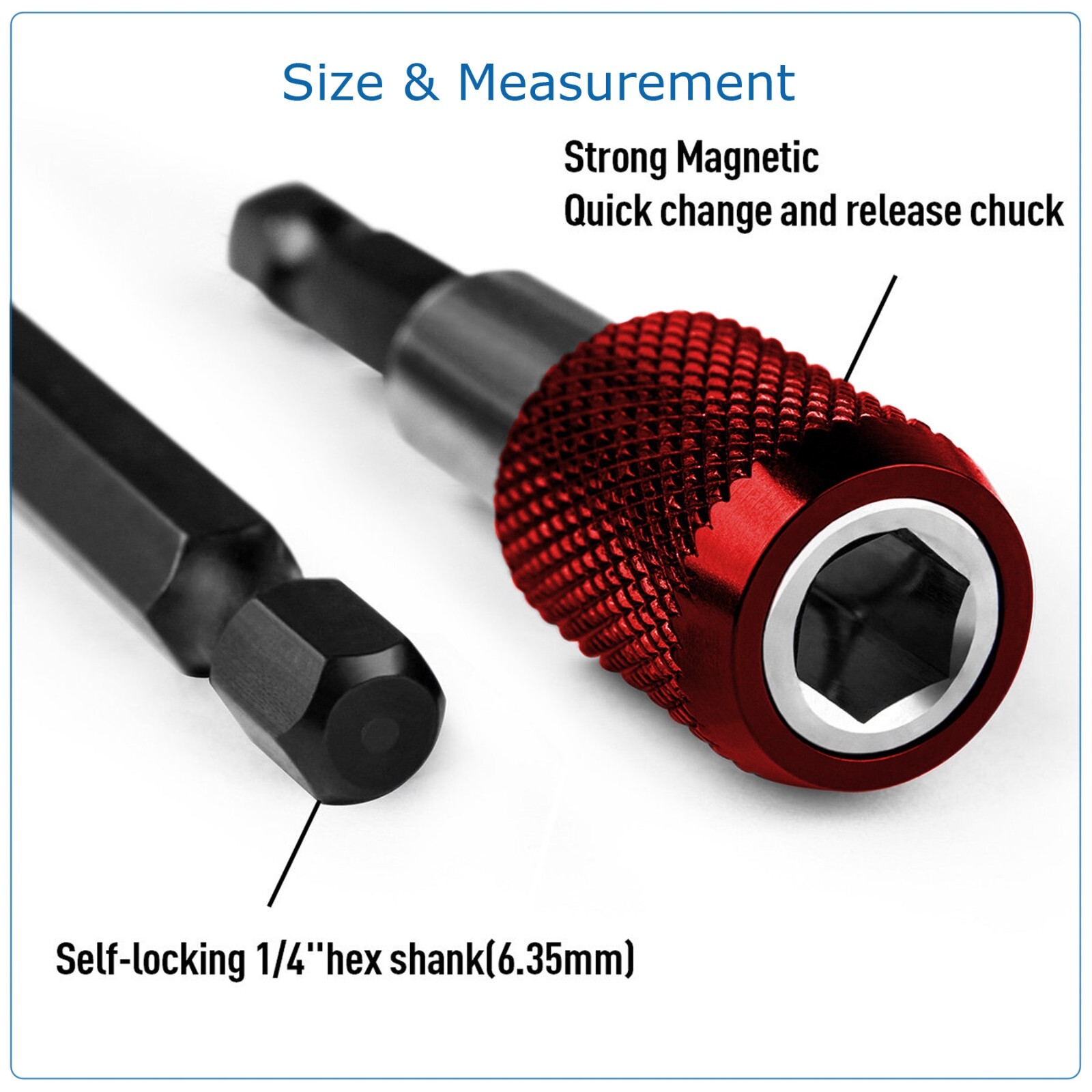 3Pcs 1/4 Hex Shank Quick Release Magnetic Screwdriver Extension Holder Drill Bit