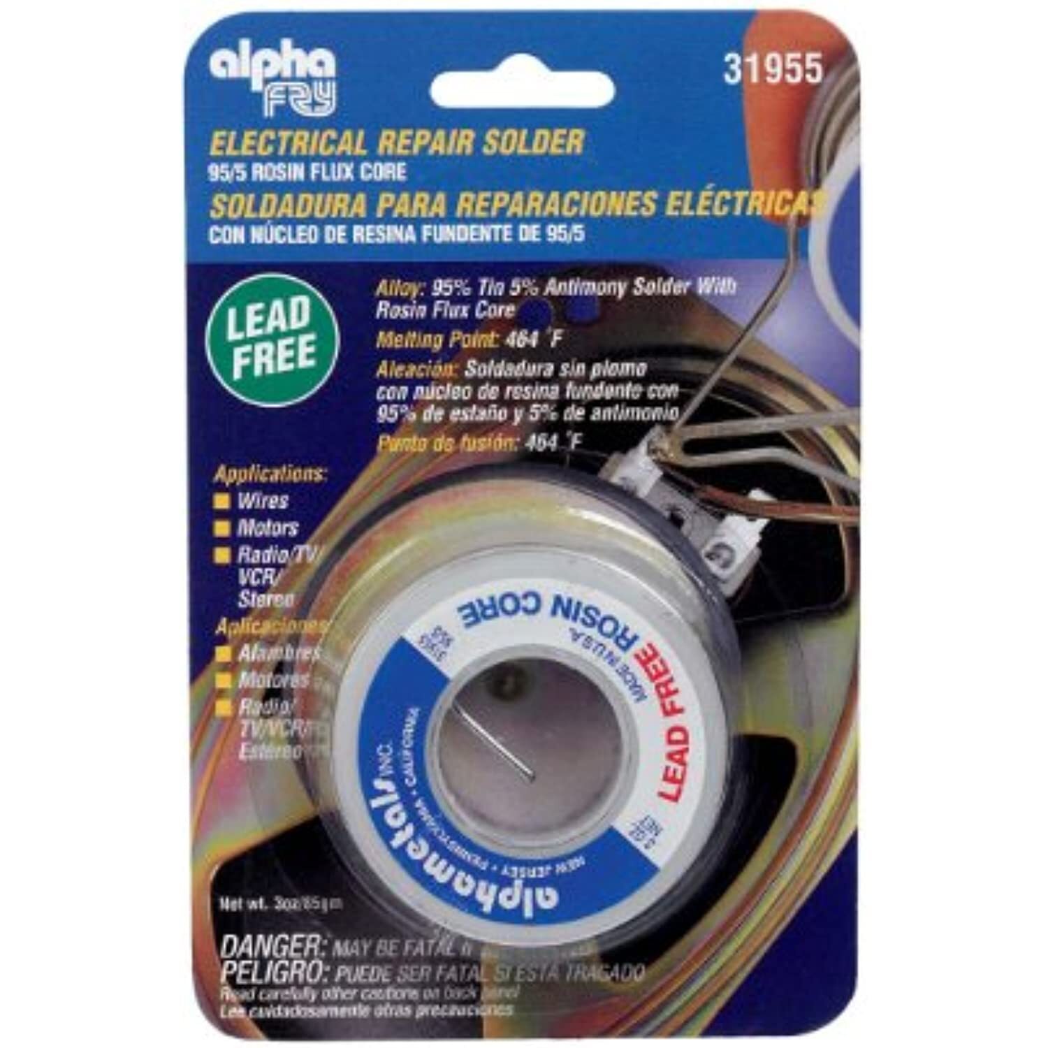 ALPHA METALS AM31955 .062 Diameter Spool Electrical Solder, 3 oz