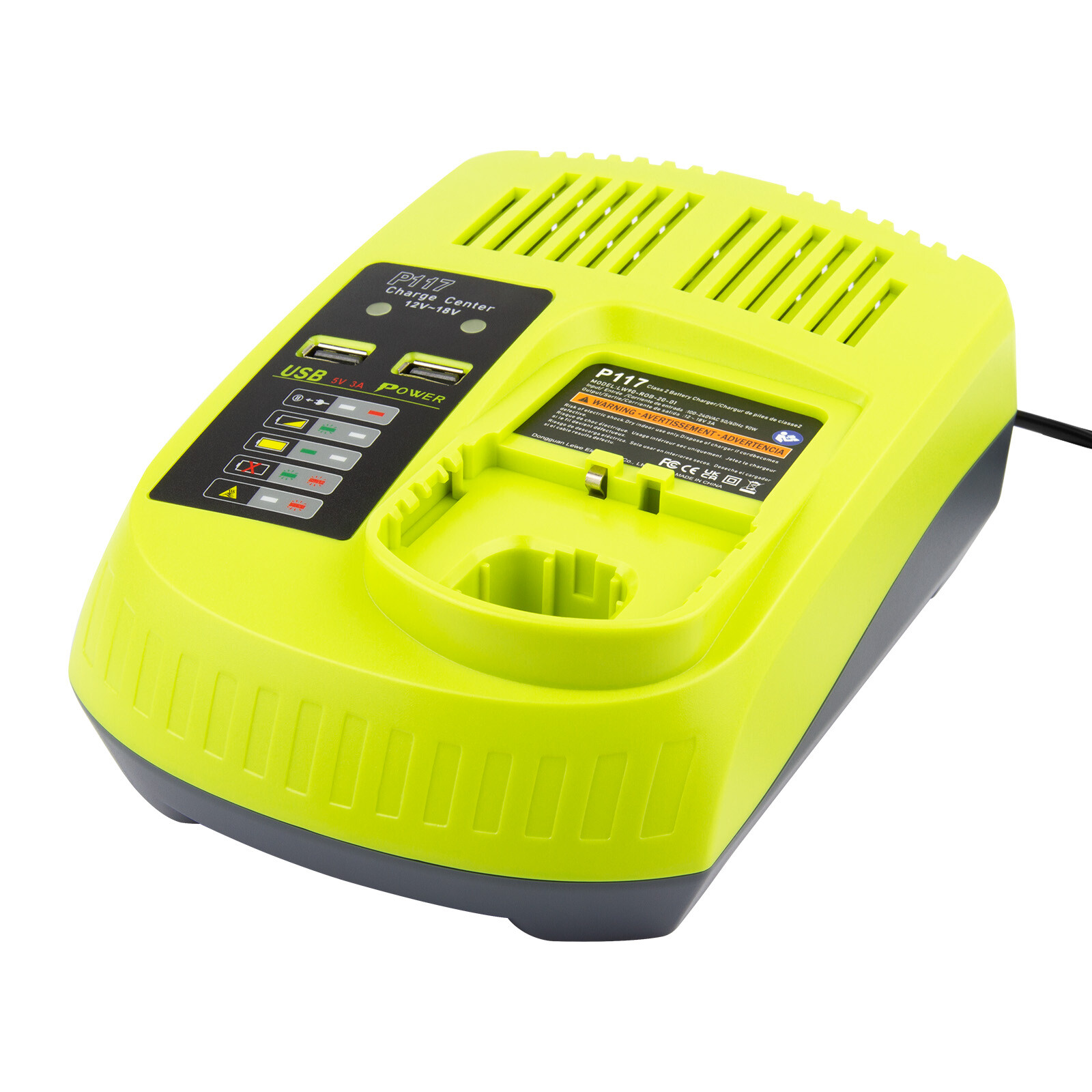 P117 Fast Charger For RYOBI One+ Plus P108 18V High Capacity Lithium Battery New