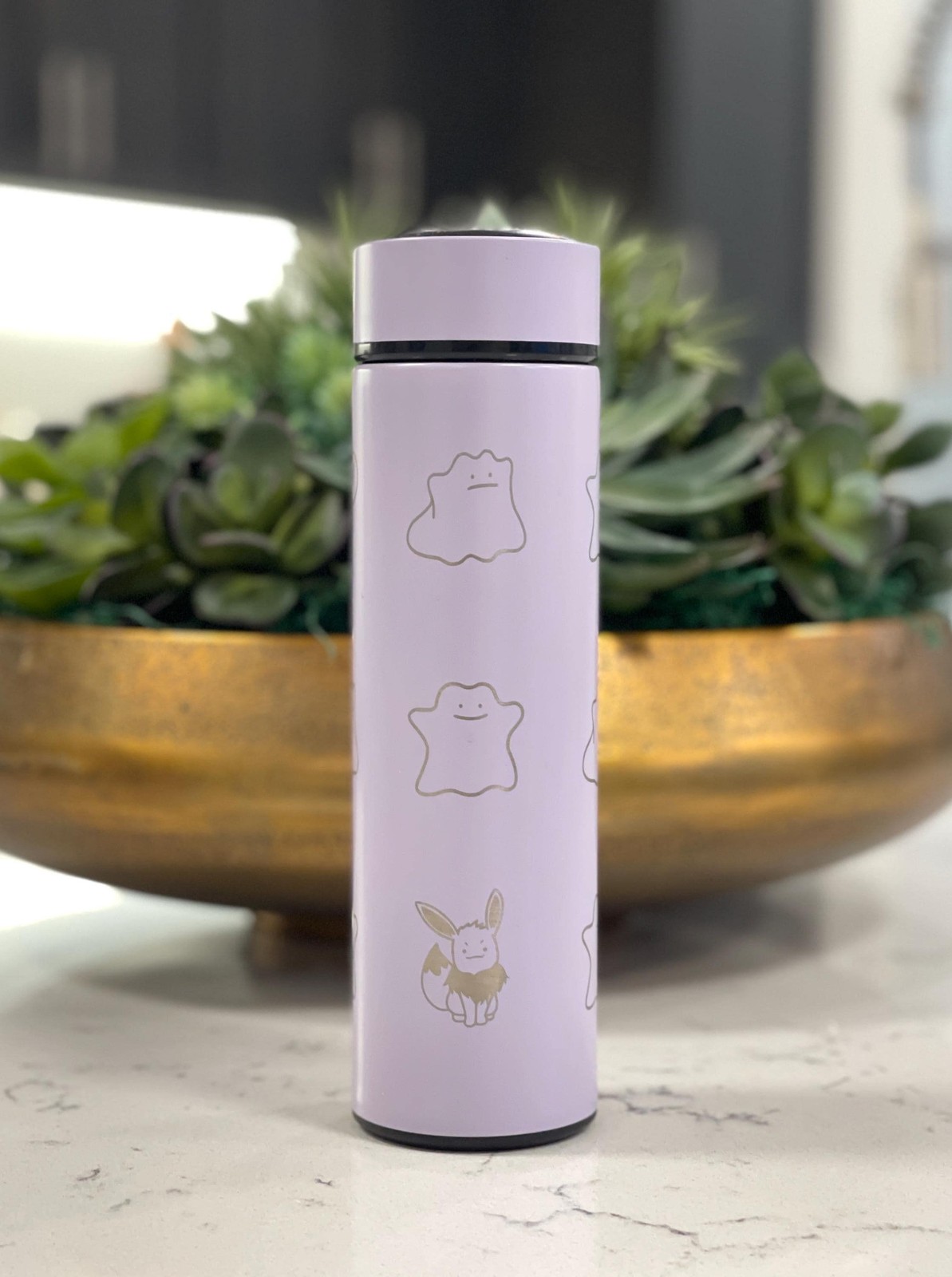 Ditto Coffee Tumbler Shiny Ditto Engraved Tea Infuser Waterbottle with Fake