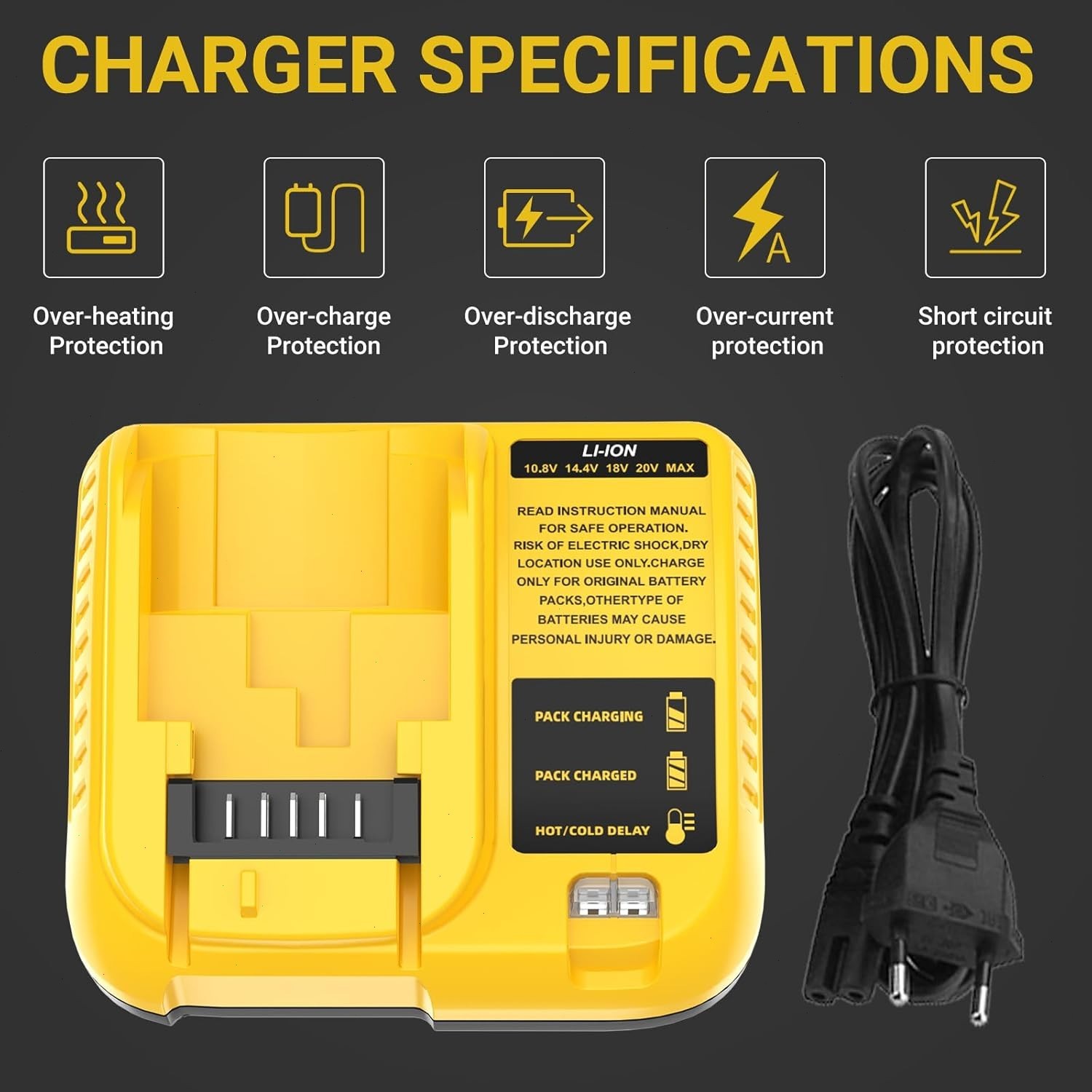 2PACK For DeWalt 20V 20 Volt Max XR 12.0AH Lithium Battery DCB206-2 + Charger
