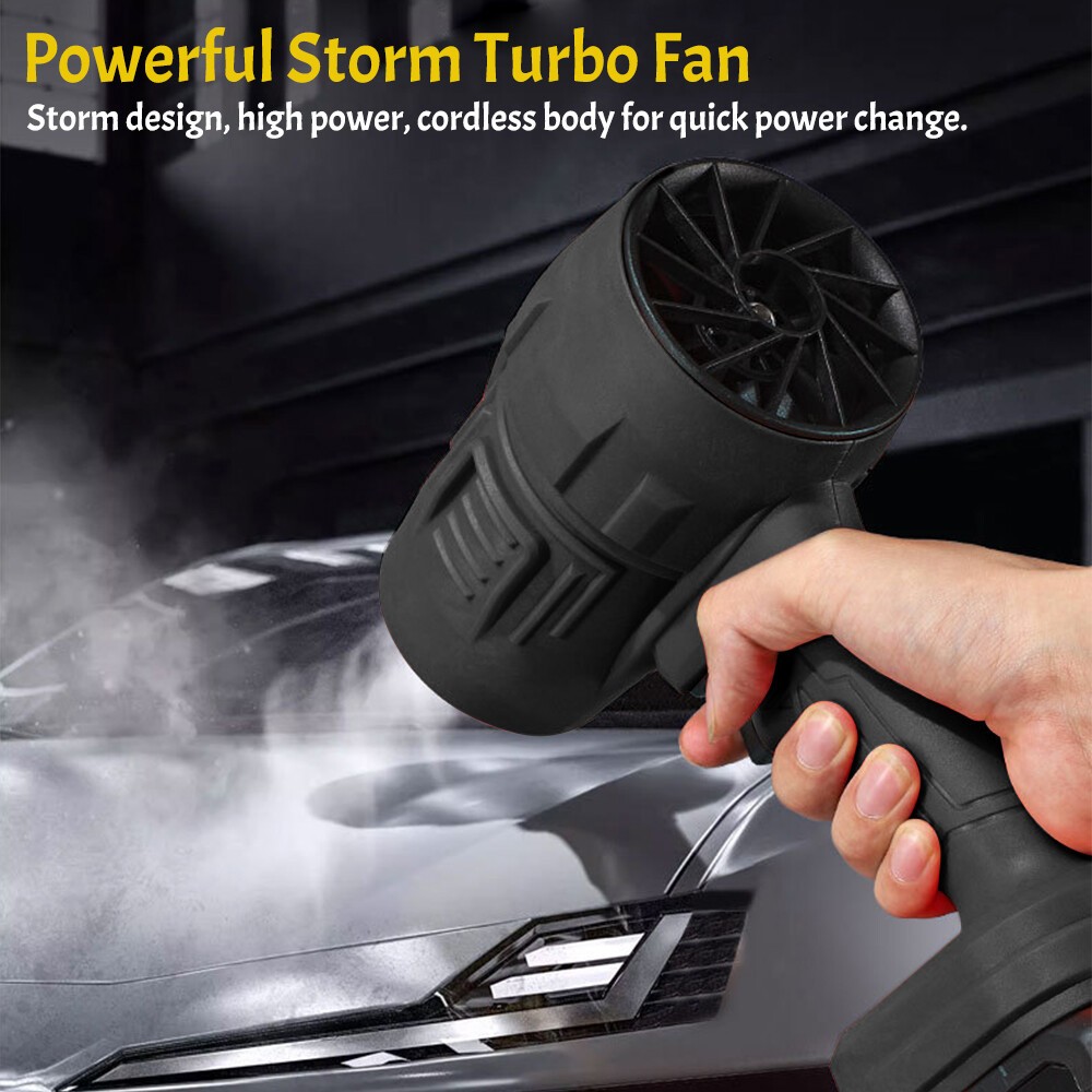 Powerful 21V Cordless Leaf Blower Handheld Turbo Jet for Driveway Patio Leaves
