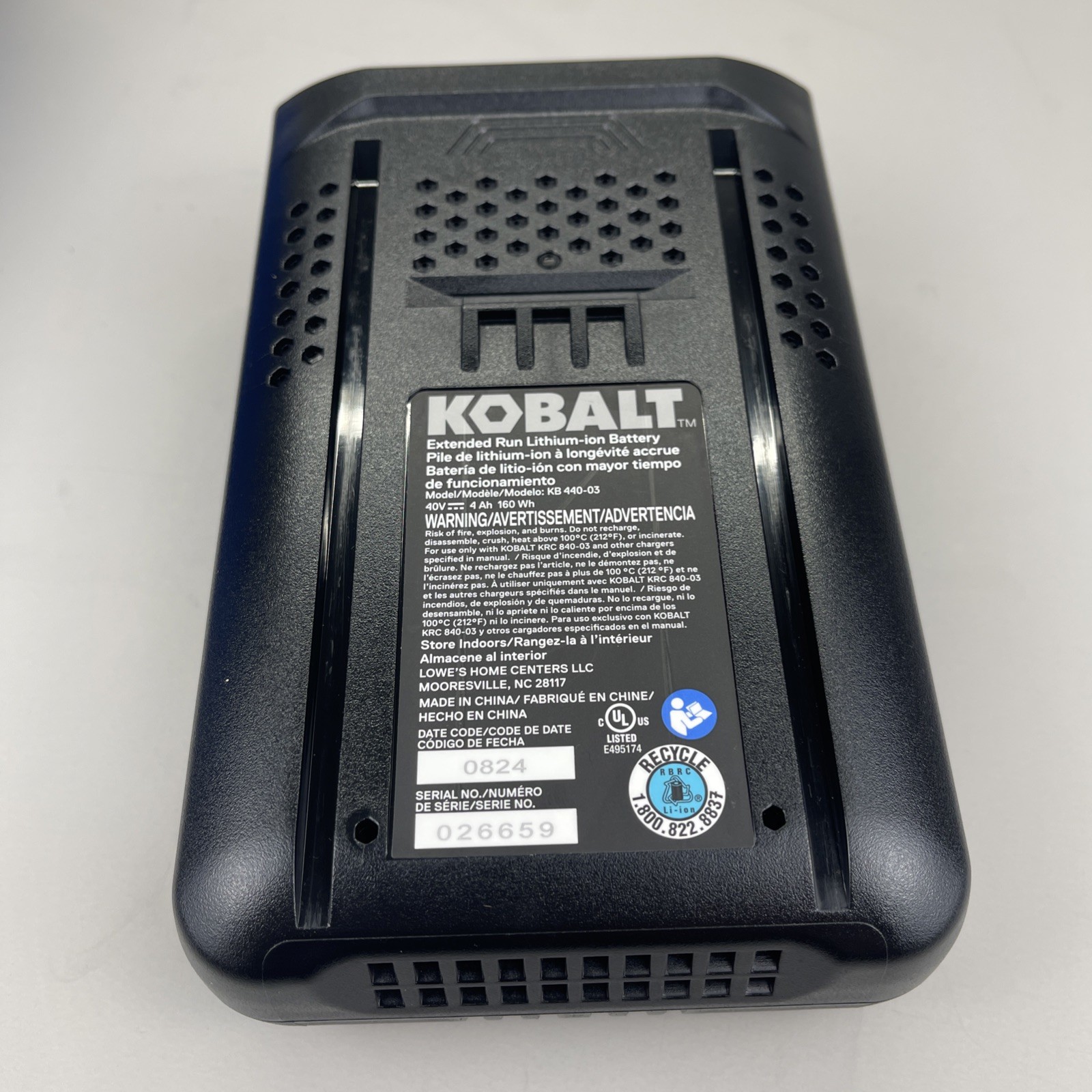 Kobalt 40V Max 4.0 Ah Extended Run Battery + Charger Kit Fast Charging 2024