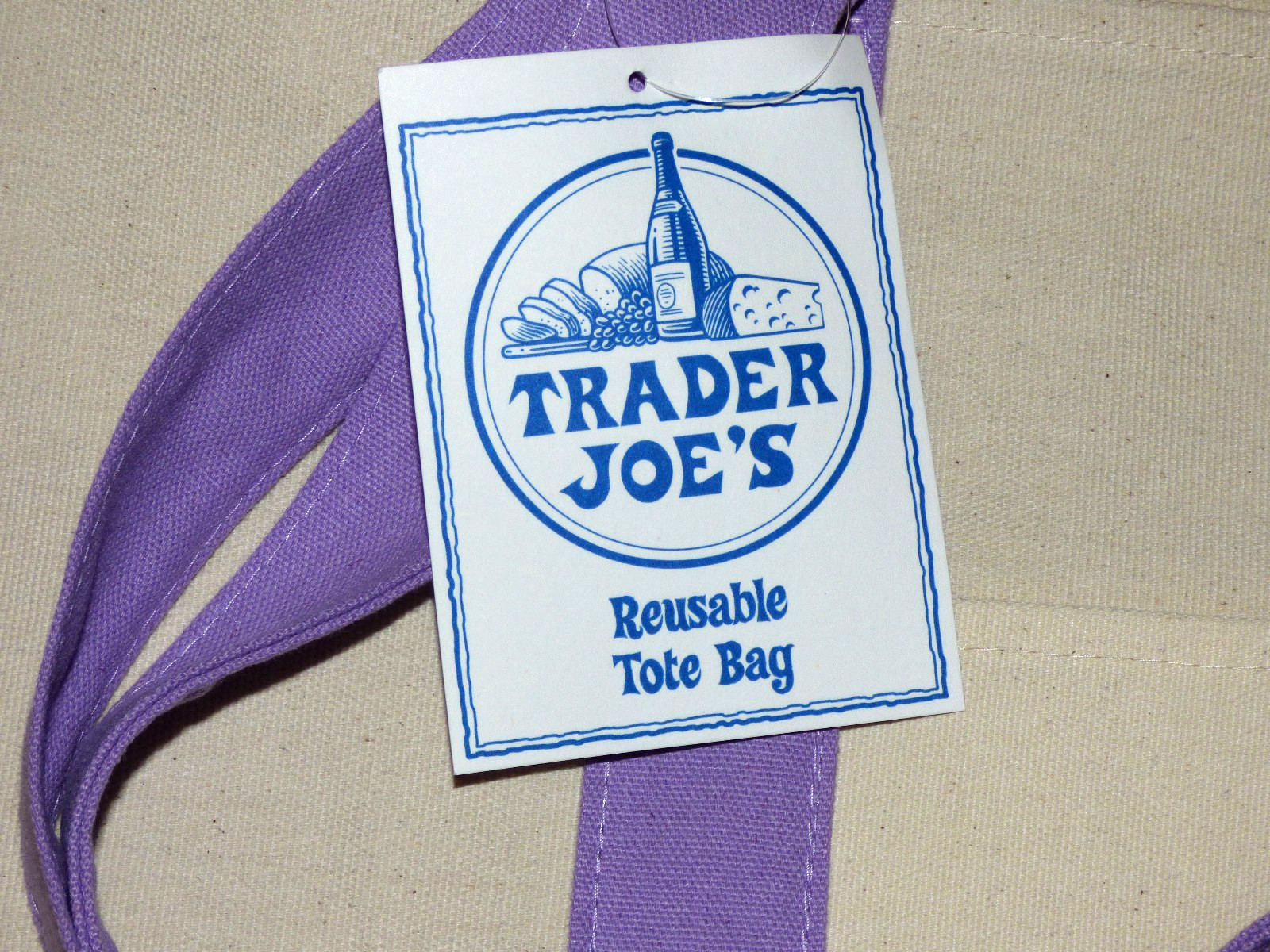 Trader Joe’s – LARGE Canvas Tote Bag – Lavender – Spring 2026 – Limited Edition