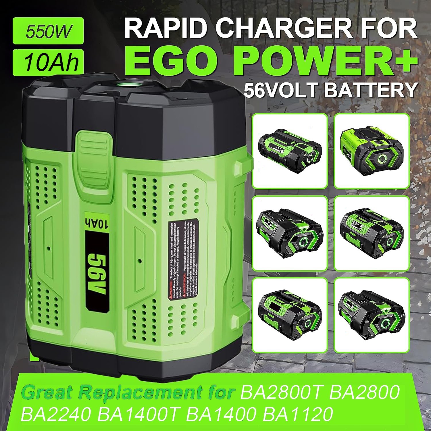 For EGO POWER+ 56V 10Ah ARC Lithium Genuine Battery BA6720T w/ Fuel Gauge