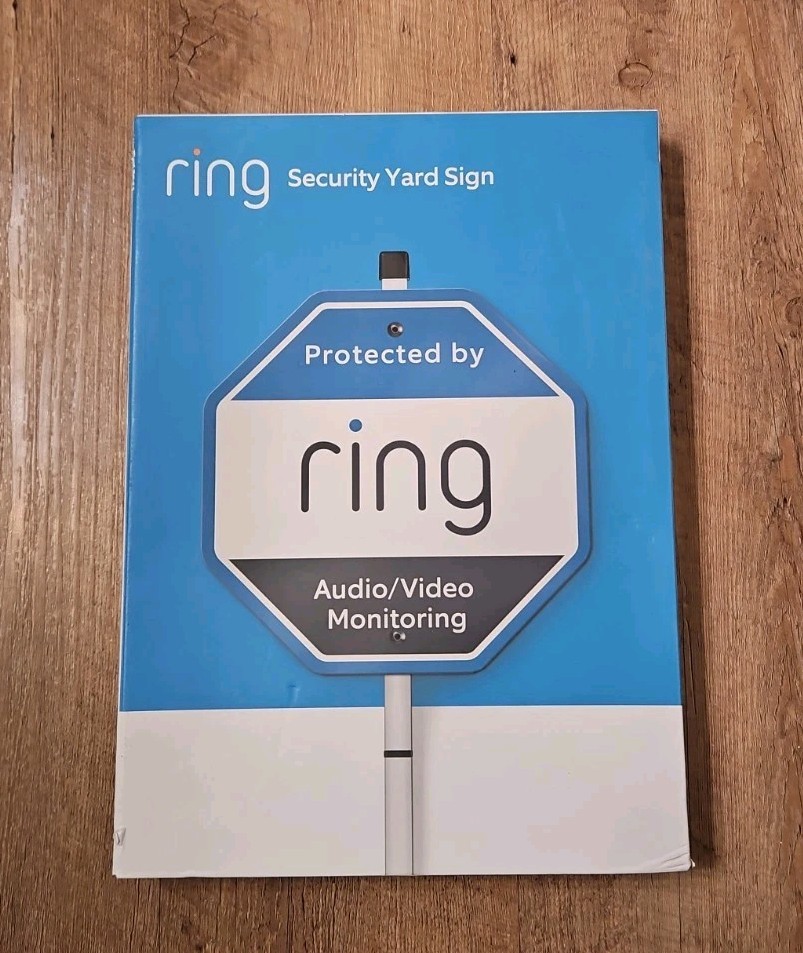 Ring Home Security Yard Sign Audio Video Monitoring Sign NEW Open Box NOB