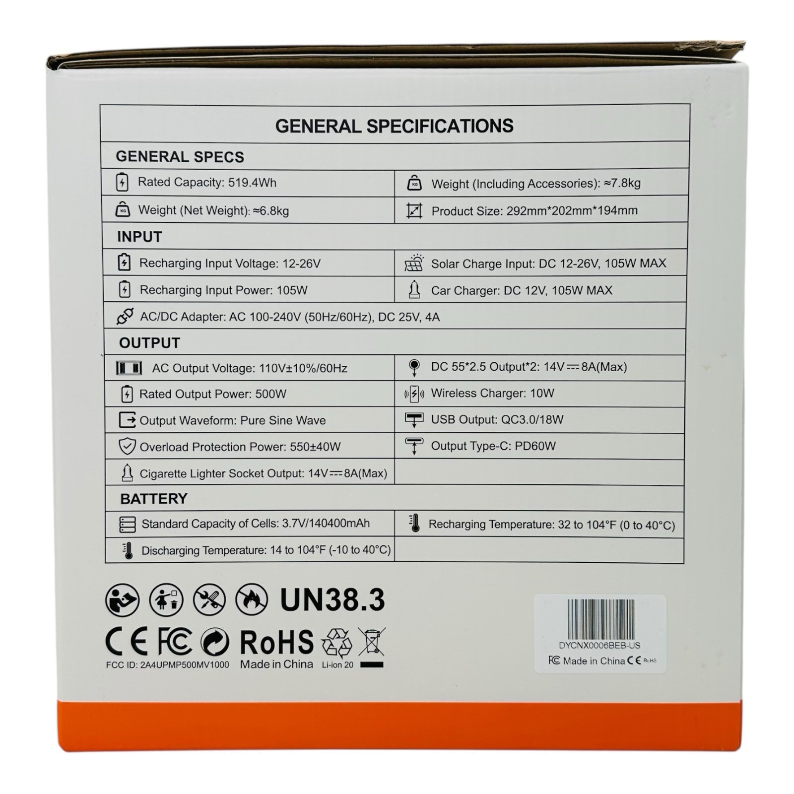 EBL Portable Power Station 500W MP500