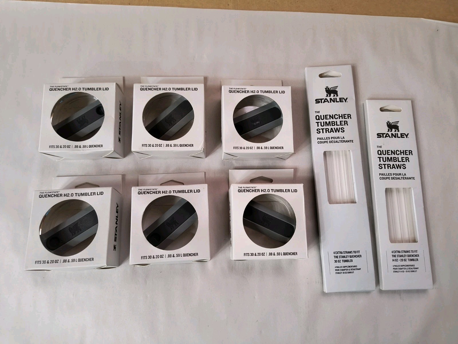 NEW Stanley The Flowstate Quencher H2.0 Tumbler Lid *LOT OF 6 Lids & STRAWS NIB