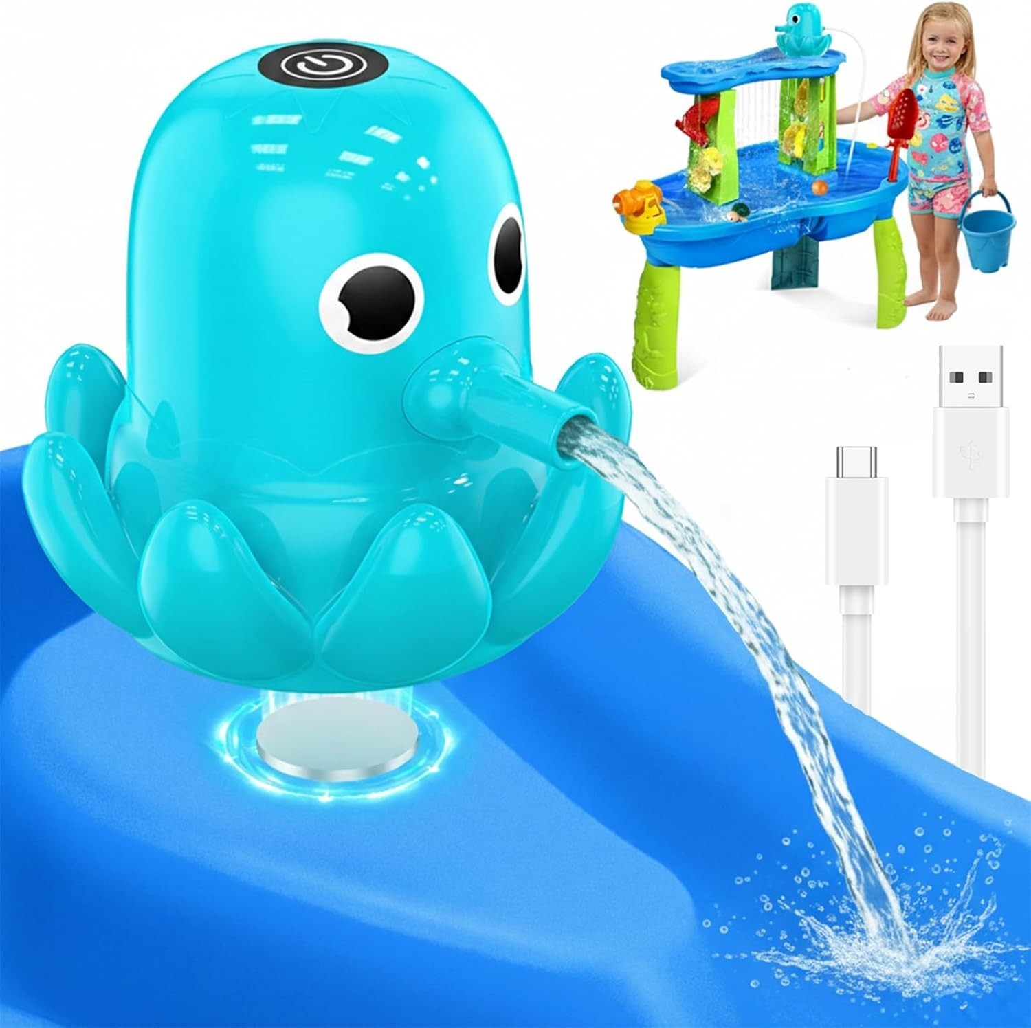 Water Table Pump, Continuous Flow Rechargeable Magnetic Octopus Pump