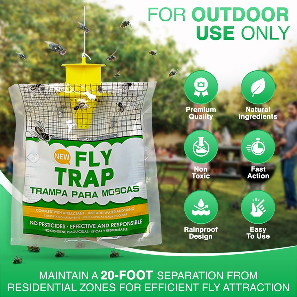 10 pack Outdoor Fly Traps – Disposable, Hanging Outdoor