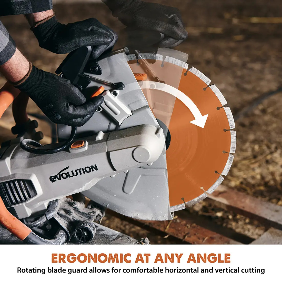Evolution R14DCT | 14 in. | Electric Concrete Cut-Off Saw | Disc Cutter | Water