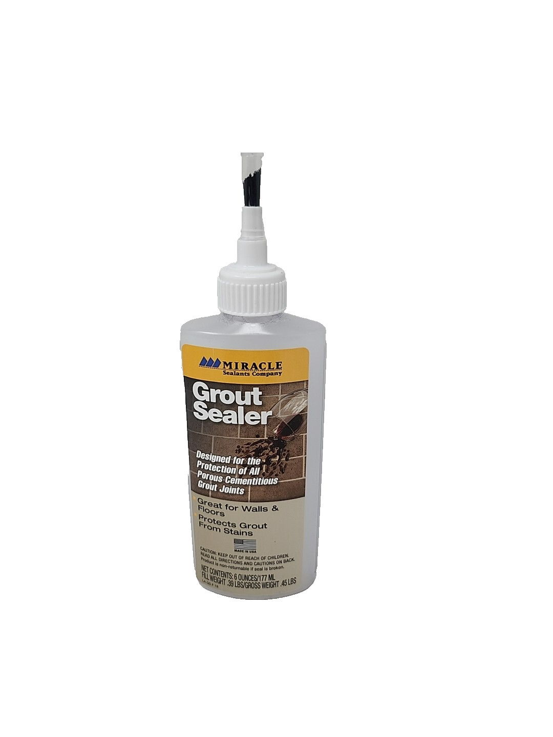 Miracle Sealants 367495 Grout Sealer Tile Joint Protector w/ Brush Tip 6oz
