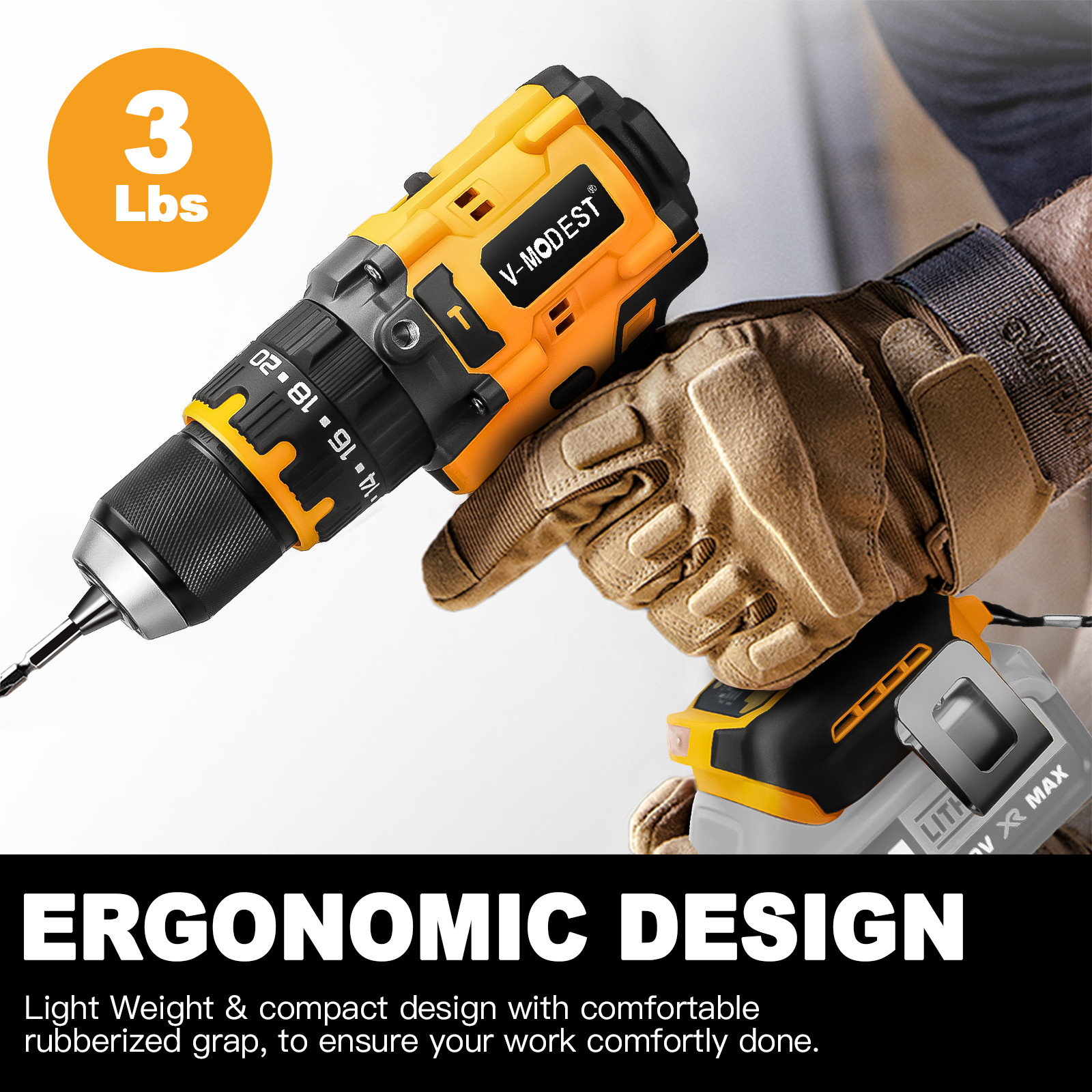 1/2″ Cordless Hammer Drill/Driver Brushless For DEWALT 20V MAX Battery 2-Speed