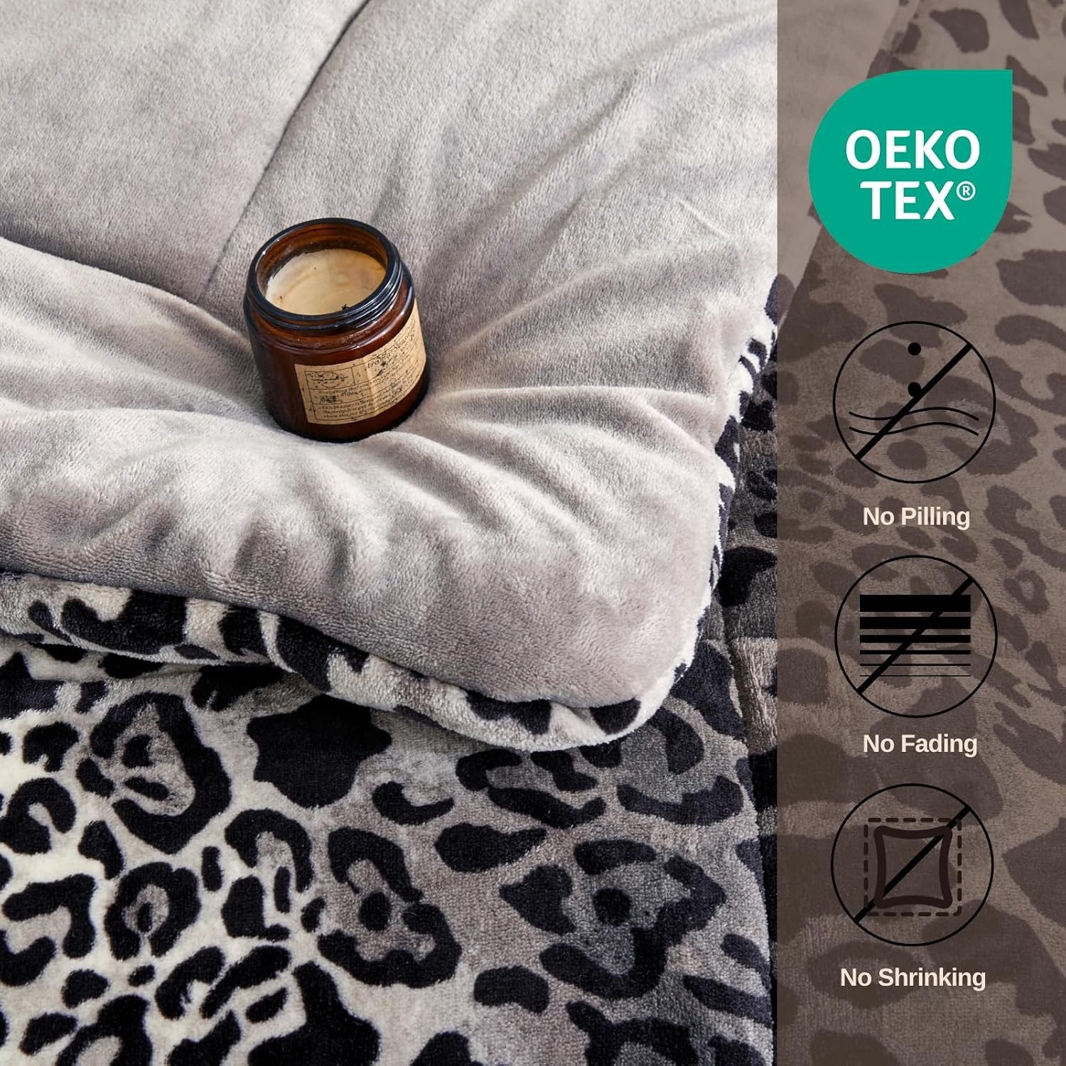 Luxury Leopard Velvet Queen Comforter Set with 2 Pillow Shams – 3 Pieces