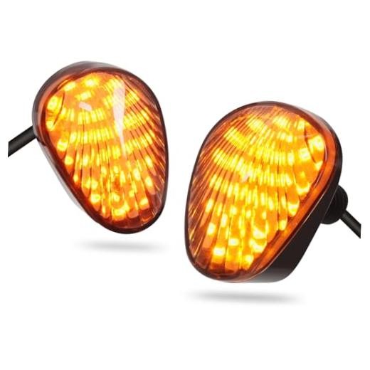 Flush Mount Motorcycle Turn Signal, 2PCS 12V Smoked LED Indicator Light
