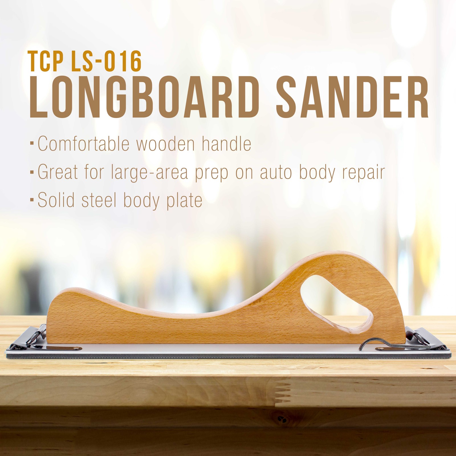 Wooden Handle Longboard Hand Sander For Psa Sandpaper 16-1/2″ X 2-3/4″