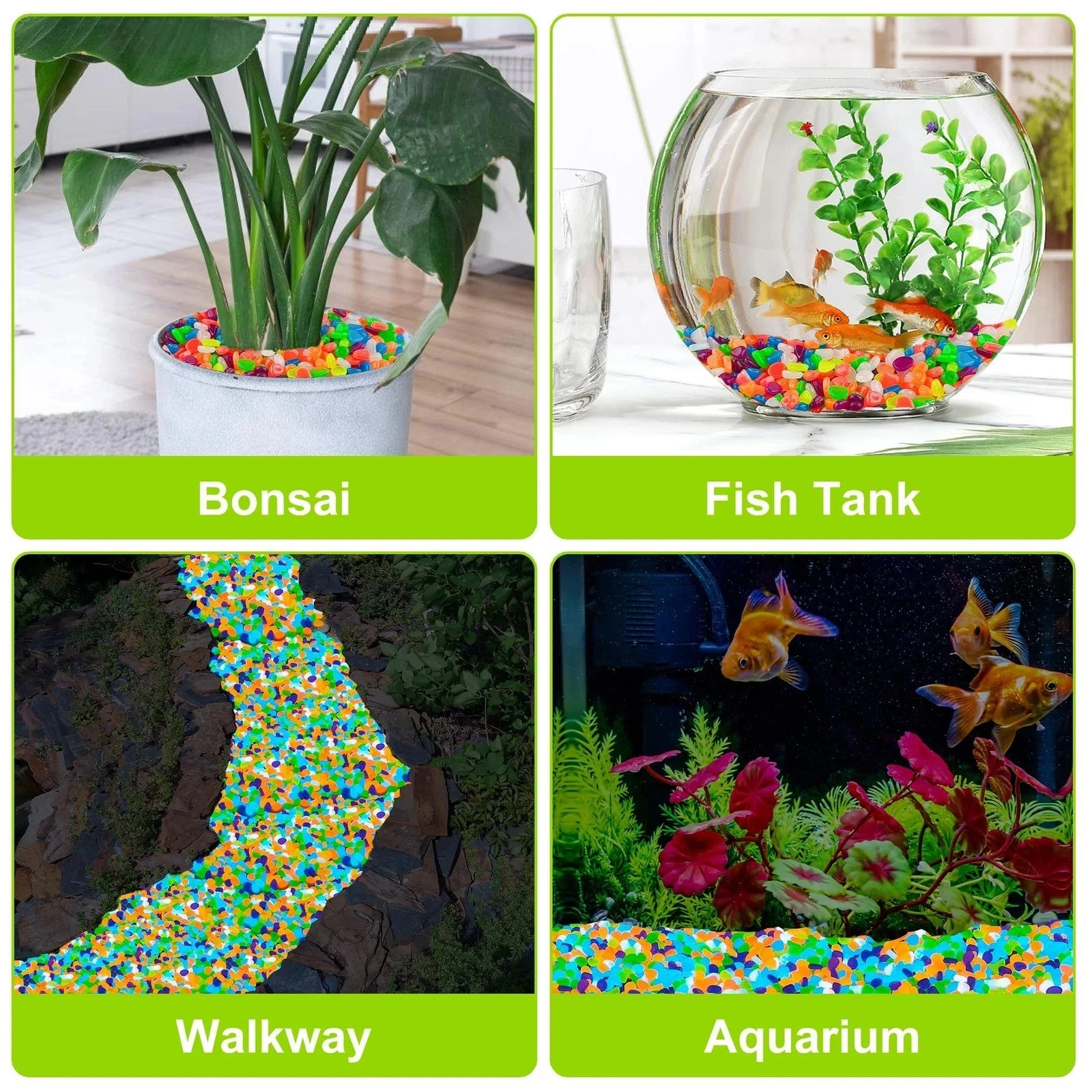 1000pc Glow in The Dark Stones Glow Pebbles for Outdoor Garden Luminous Peb