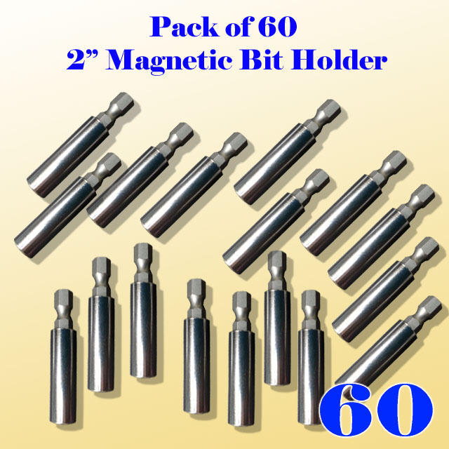 60x Magnetic Bit Extension Holder 2.5″ Quick Change 1/4″ Hex Shank Screw 2″ 65mm