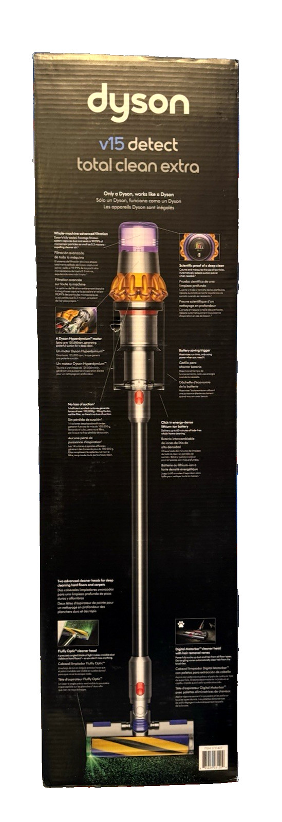 Dyson V15 Detect Total Clean Extra Cordless Vacuum – Yellow/Nickel. NIB.