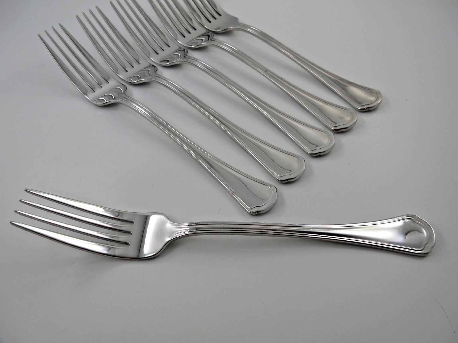 Reed & Barton ARLINGTON, NEWTON 6 Dinner Forks Glossy 18/10 Stainless Steel