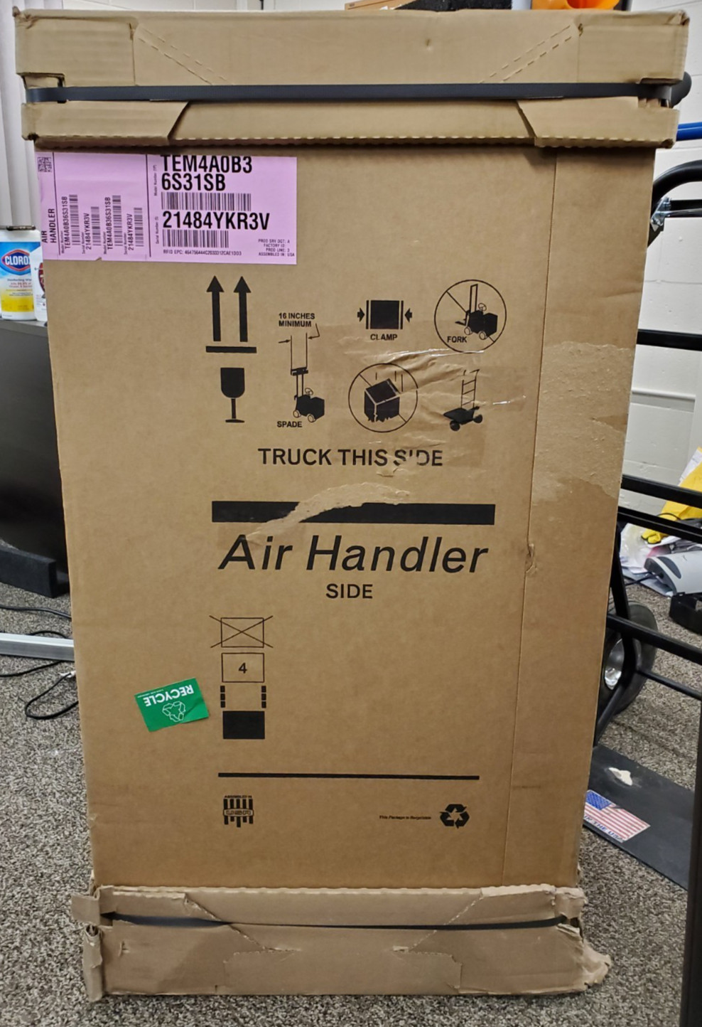 Trane Convertible Air Handler 3 Ton 14 SEER, TEM4A0B36S31SB New In Box