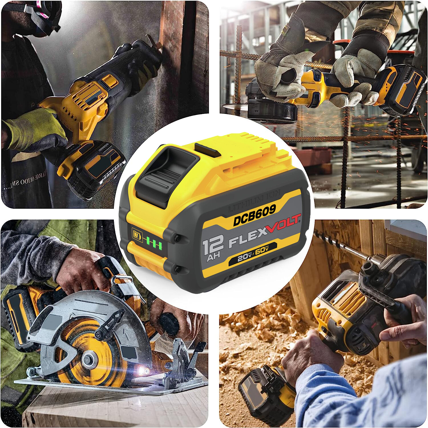 2 Pack For DeWALT DCB609-2 20/60V 9.0Ah 12.0Ah MAX FLEXVOLT Lithium-Ion Battery