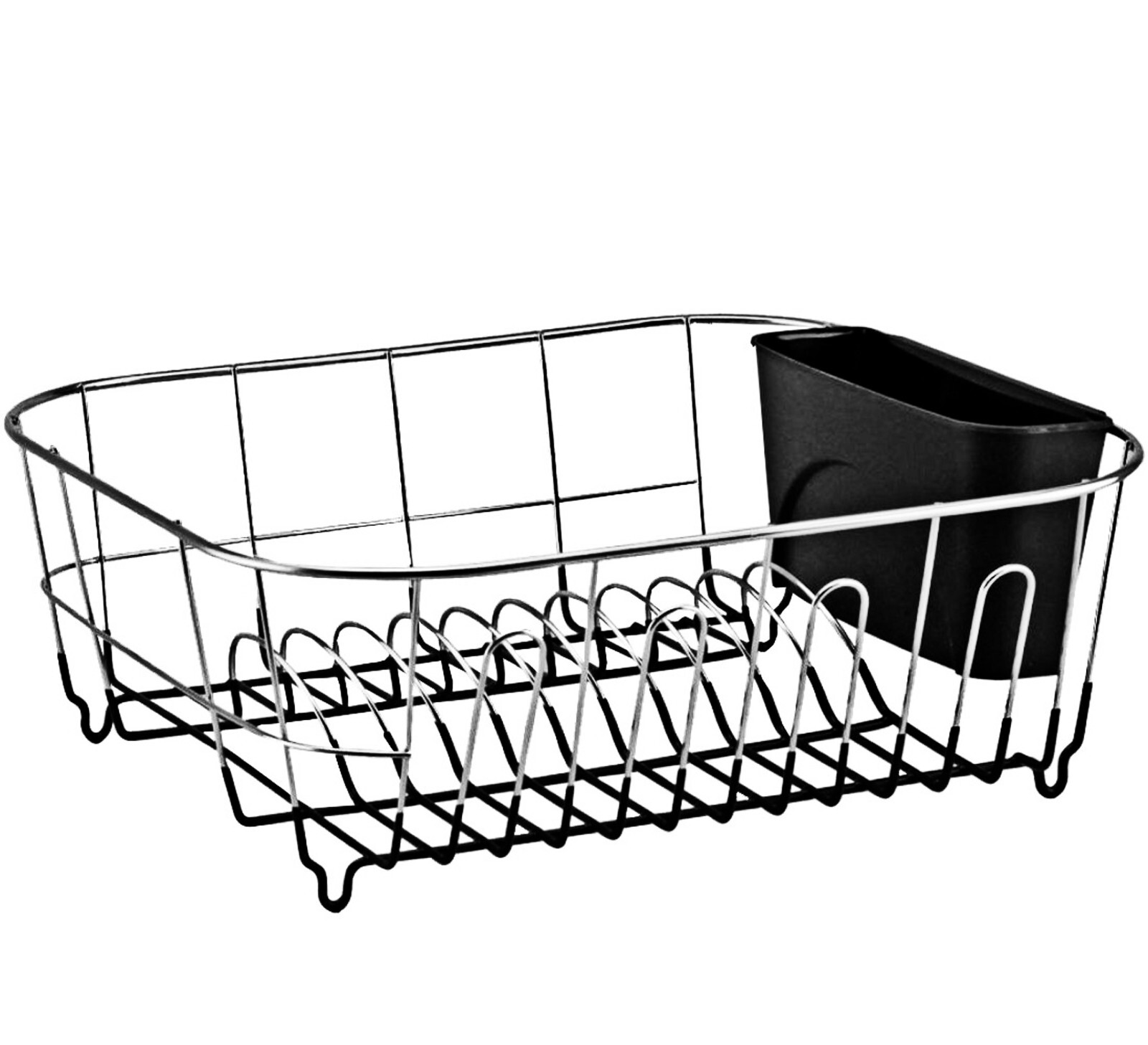 Kitchen Steel Over Sink Dish Drying Rack with Cutlery Holder Drainer Organizer