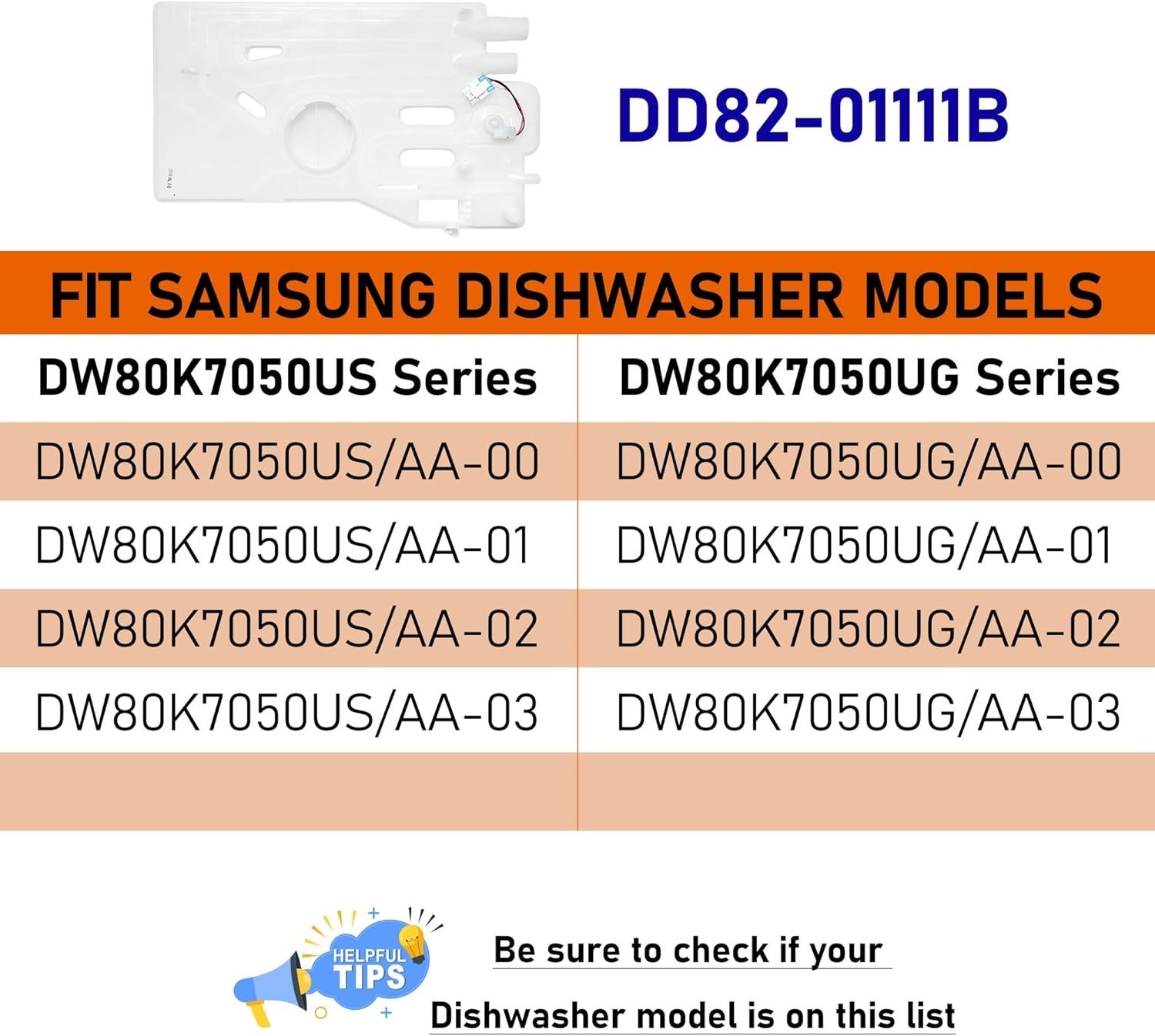 DD82-01111B Dishwasher Brake Case OEM Samsung Replacement DW80K7050US/UG