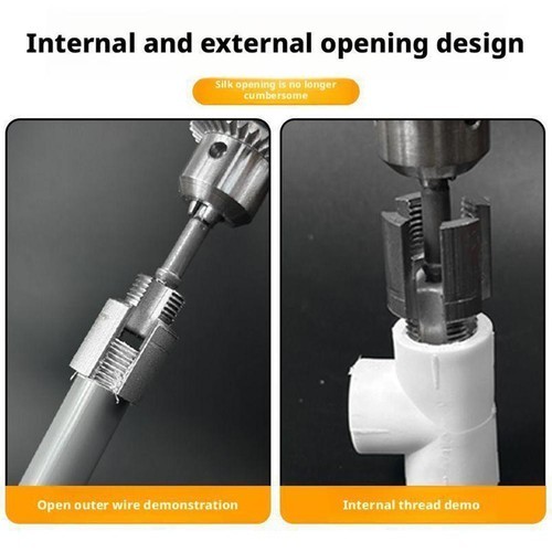 2pcs Integrated Internal & External Pipe Threading-Tool,PVC Pipe Threader Kit