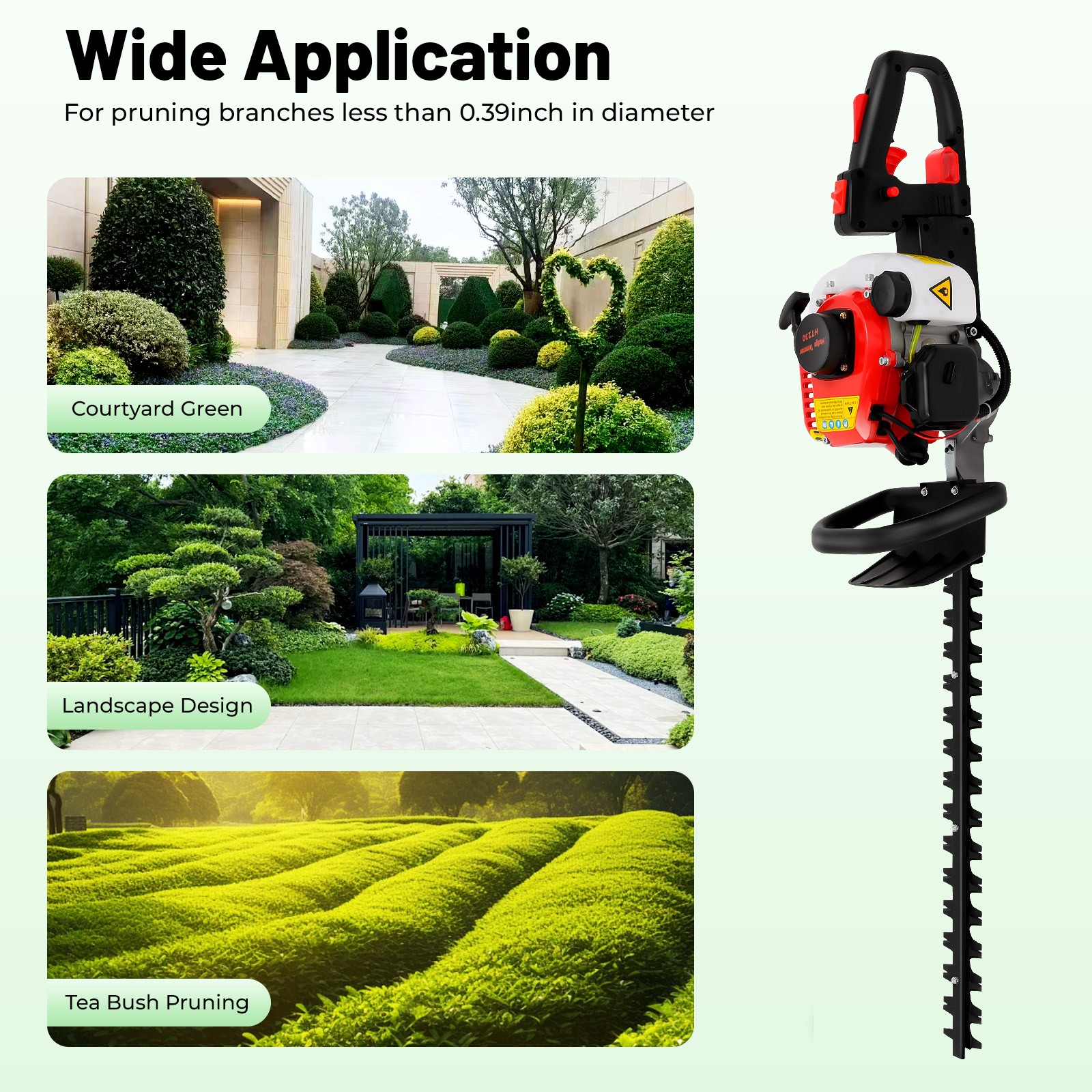 2-Stroke Single Edge Hedge Trimmer 22.5cc Hedge Trimmer Garden Bush Trimmer Tool