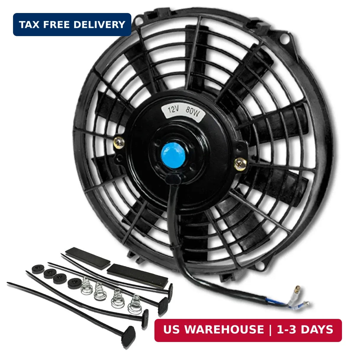DNA Motoring 9 Inch High Performace Electric Cooling Slim Radiator Fan with Moun