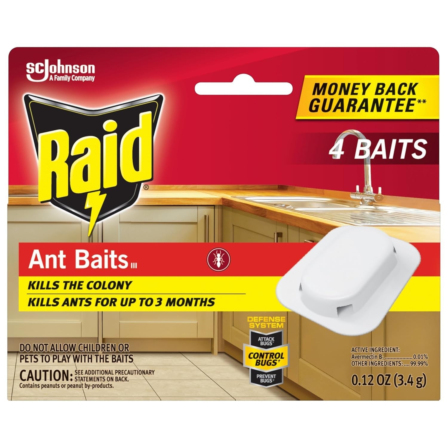 Raid Ant Killer Baits III 4 Count Household Use Colony Killer 3 Months Indoor