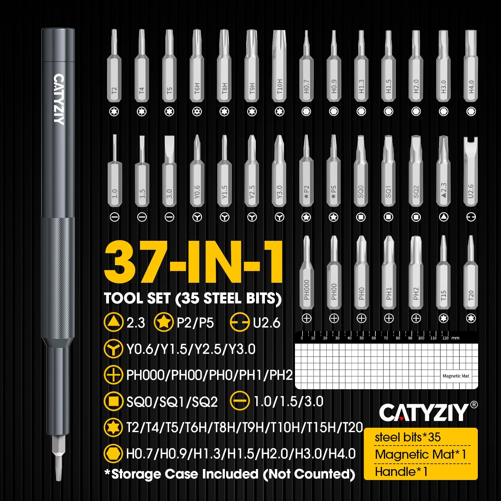 37in1 Precision Screwdriver Set, Magnetic Repair Kit for iPhone