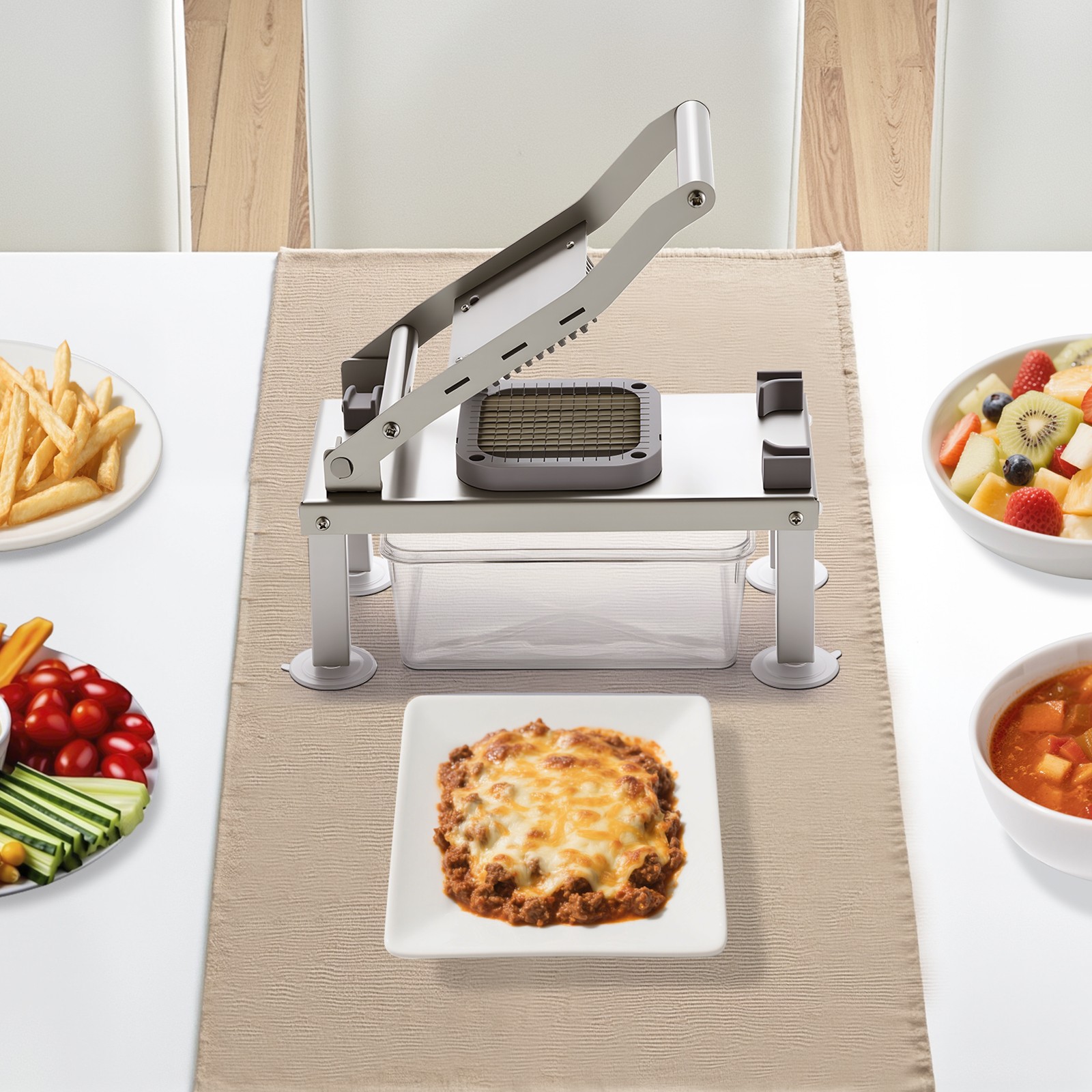 VEVOR Vegetable Chopper Mandoline Slicer All-in-1 Food Veggie Cutter 8 Blades
