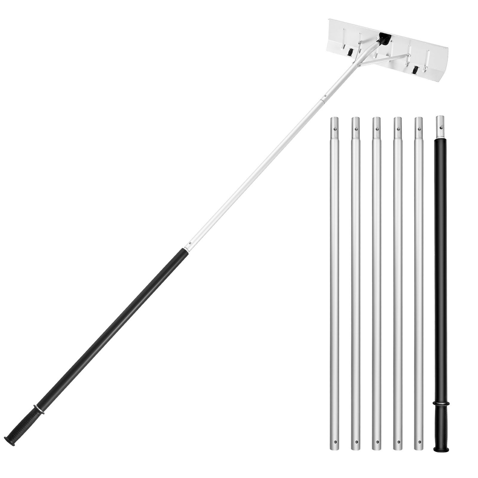 Uimoso 7.5-20 ft Snow Roof Rake with Wheels, 26 in Aluminum Blade, Lightweight