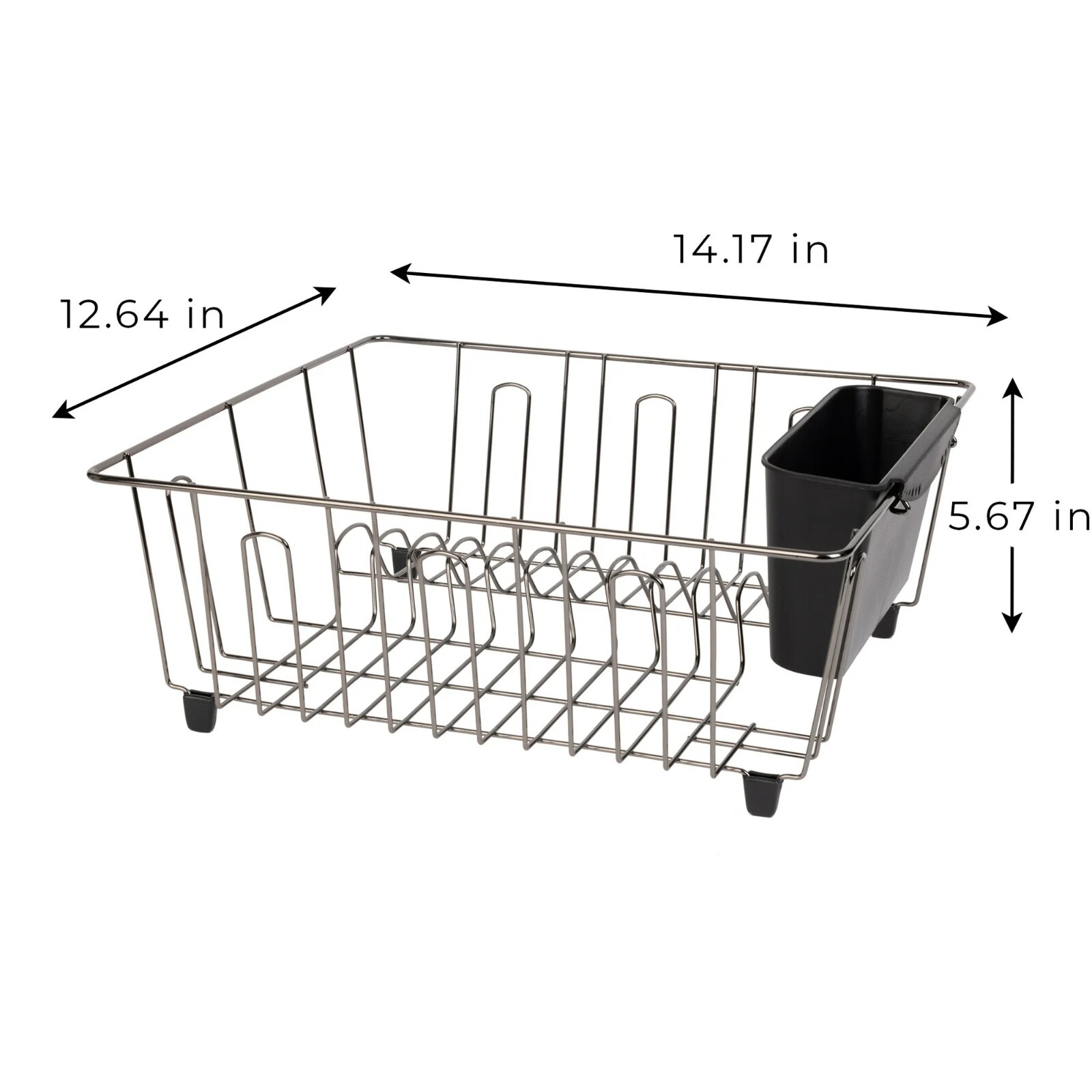 Mainstays Small Dish Drainer Rack – Chrome/Black