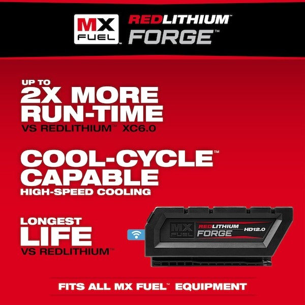 Milwaukee Tool Mxfhd812 Mx Fuel Redlithium Forge Hd12.0 Battery Pack