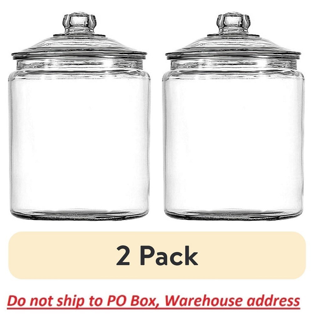 2-Gallon Clear Glass Large Jar Wide Mouth with Sturdy Classic Lid For Storing