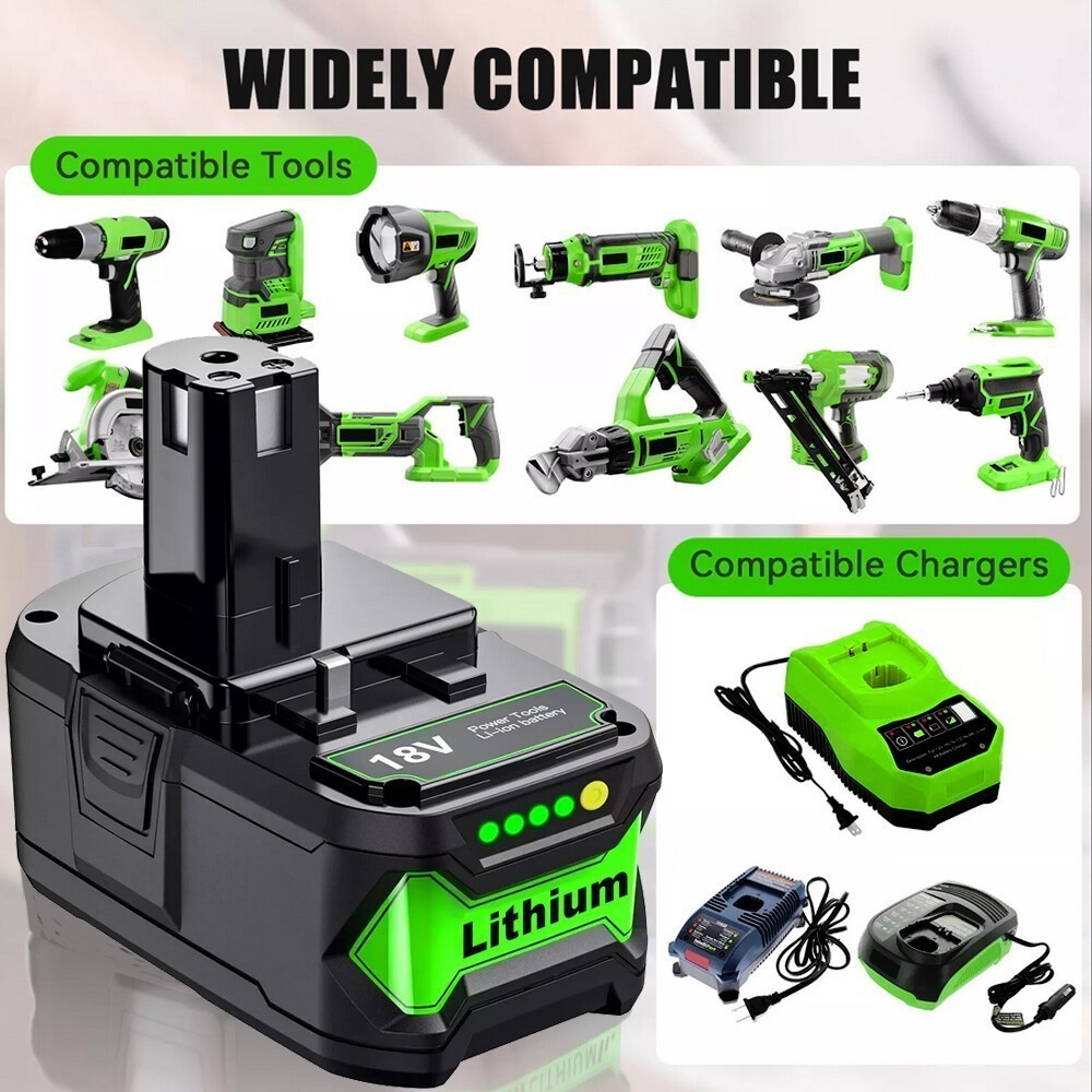 2PACK 18V 8.0Ah For RYOBI P108 One Plus High Capacity Battery Lithium-Ion New