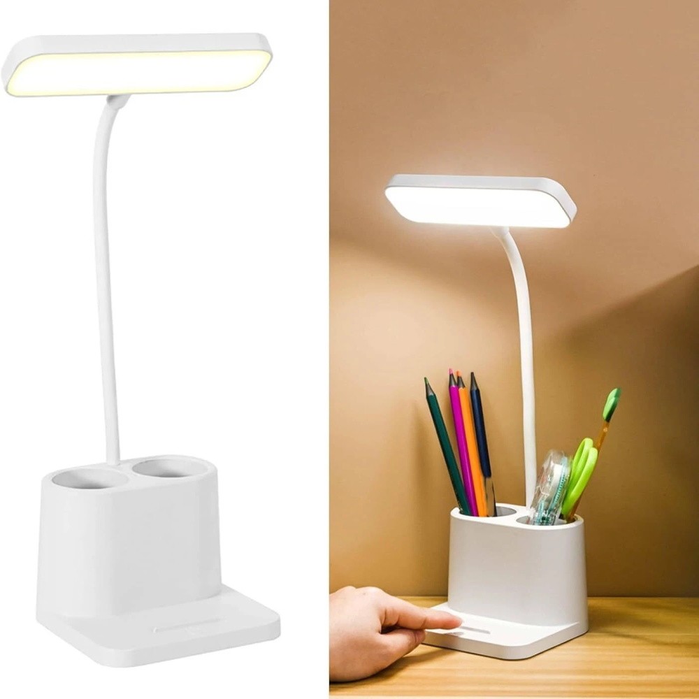 LED Desk USB Light Dimmable Bedside Reading Lamp Rechargeable Touch Control USA