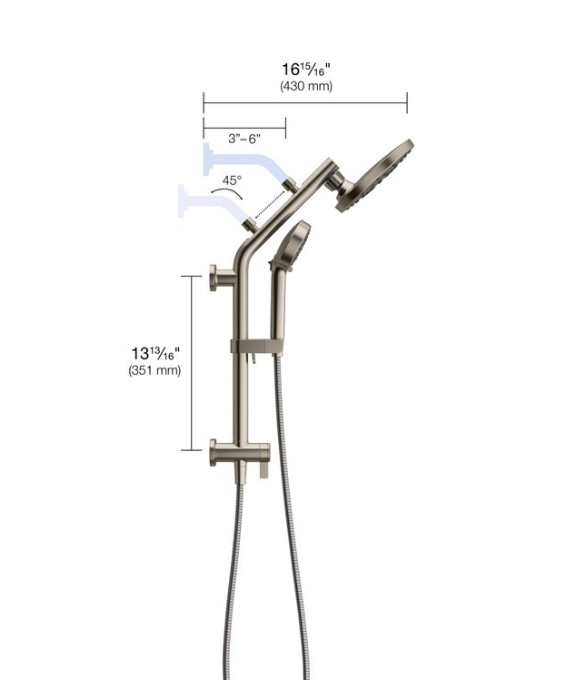 Kohler HydroRail 3-in-1 Multifunction Showerhead and Column Kit – Brushed Nickel