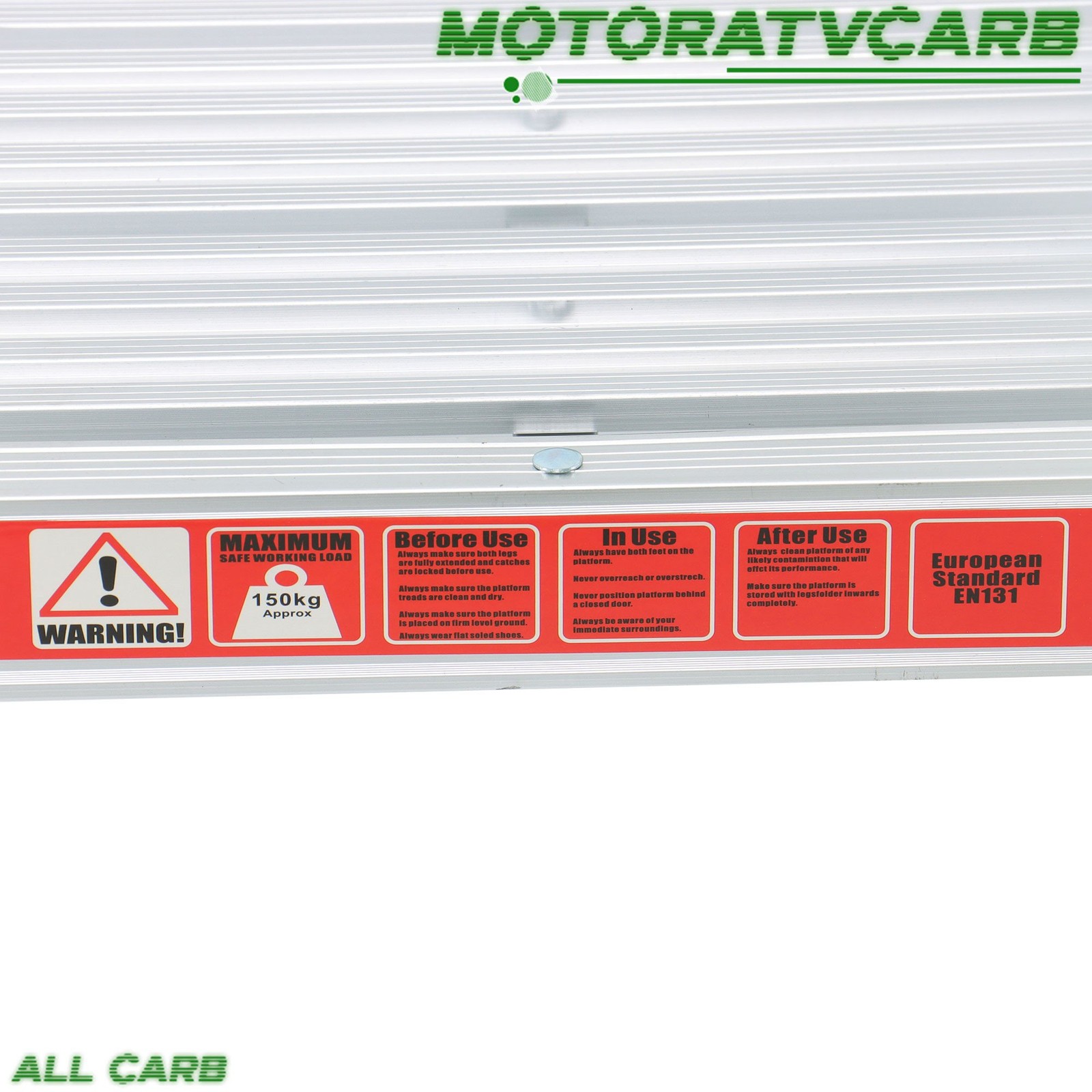 ALL-CARB 330 Lbs Capacity Work Platform Aluminum Step Ladder Heavy Duty Foldable
