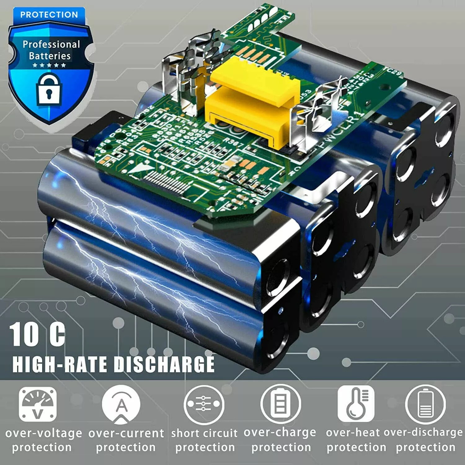 2 PCS 6.0Ah 18V Lithium Battery For Makita LXT BL1850 BL1830 BL1860 With Charger