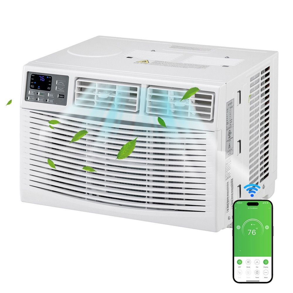 8000 BTU 115V Window Air Conditioner w/Remote Control & LED Digital Panel, Wifi